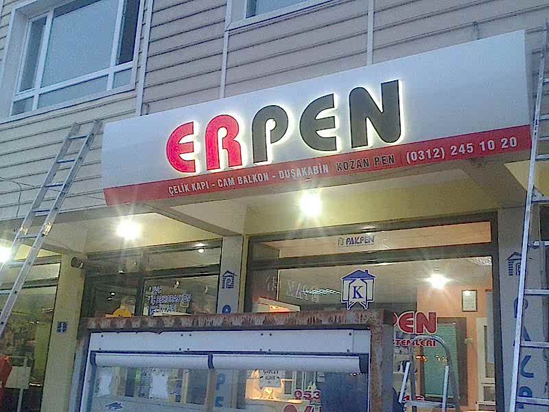 isikli pleksi kutu harf tabela