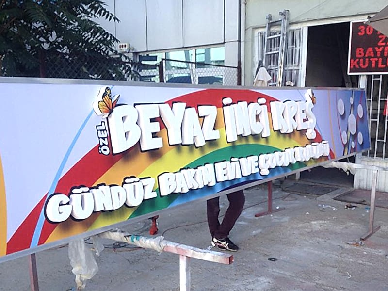 Isıksiz germe tabela üzeri strafor tabela